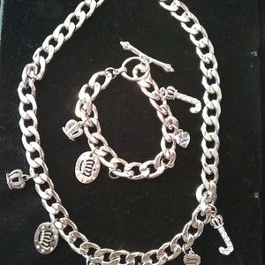 Juicy chunky necklace and bracelet with charms